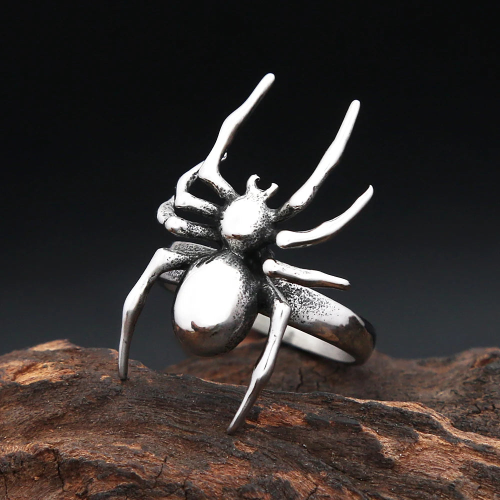 PENDRA Spiderweb 316L Stainless Steel Spider Ring