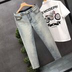 PENDRA Denim Washed Fit Trousers