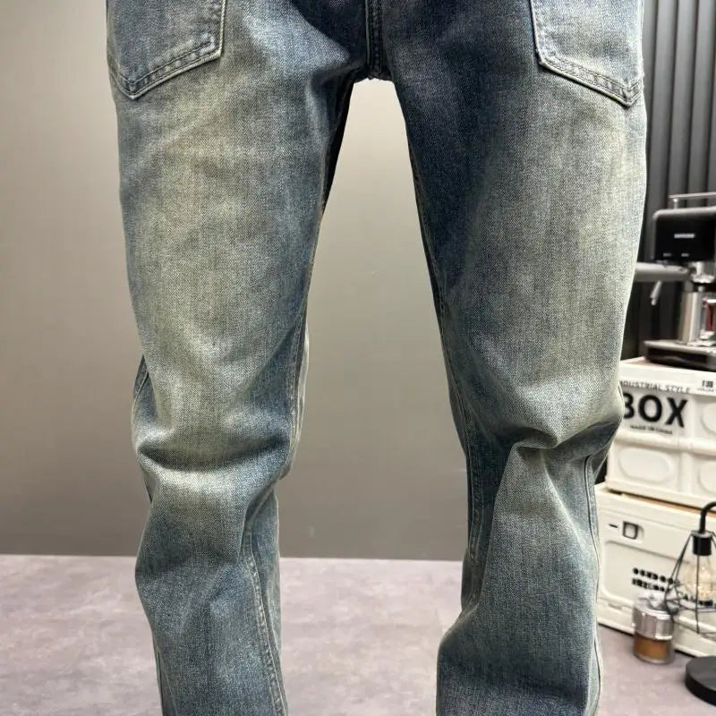 Blue Jeans Loose Casual 2026 Spring Summer Washed Blue Denim Men's Pants Washed Trousers Streetwear Clothing Baggy Man Jeans