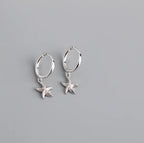 PENDRA Starfish 925 Sterling Silver Hoop Earrings