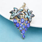 PENDRA Violetta Purple Rhinestone Grape Brooch