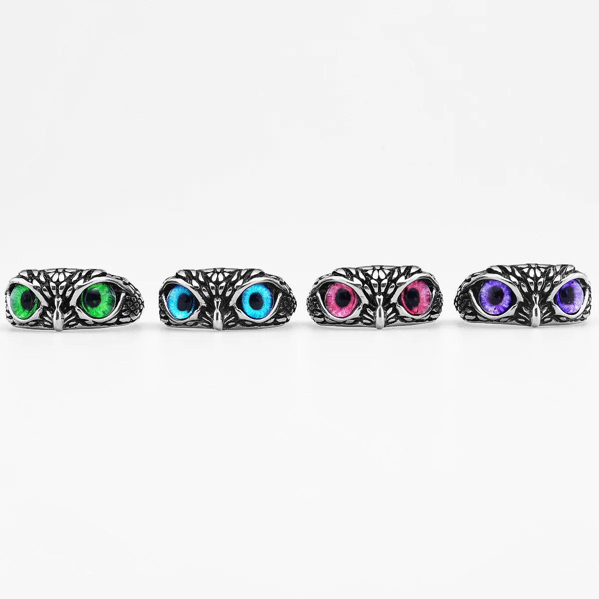 Multiple Color Cute Owl Stainless Steel Womens Mens Rings Punk for Gril Boyfriend Jewelry Creativity Gift Dropshipping Wholesale