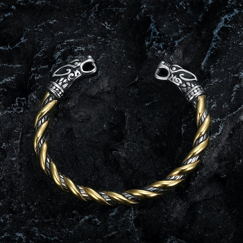 Classic Animal Viking Double Dragon Head Adjustable Bracelet For Women Men 316L Stainless Steel Bracelet Fashion Jewelry Gift