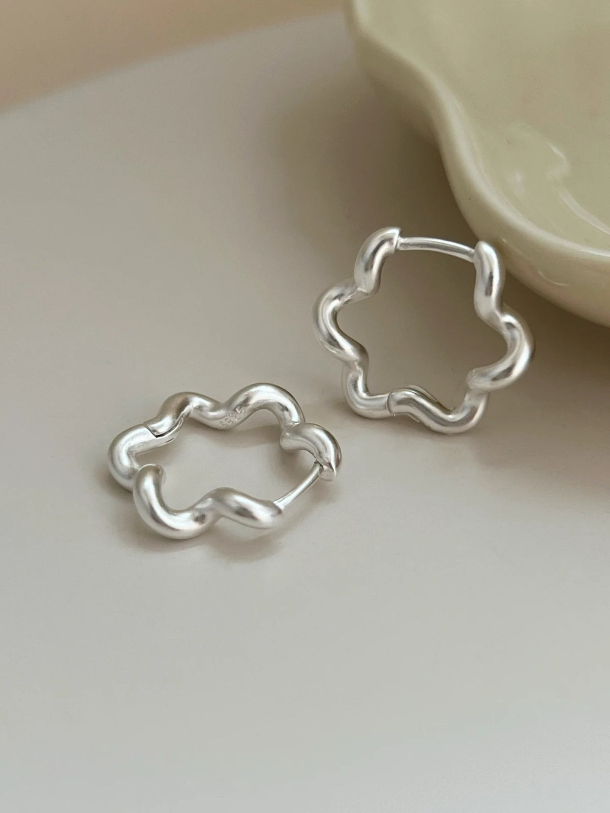 PENDRA Hollow Out Flower Hoop Earrings