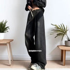 Scimitar Jeans Washed Casual Straight New High Street Retro Wide-leg Trousers Low Rise Jeans Clothing Streetwear Men