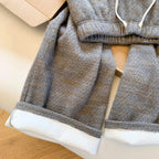 Lazy style wide leg pants women in winter elastic waistband slimming loose and hanging straight leg floor length pants