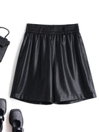 PENDRA Full Leather Wide Leg Shorts