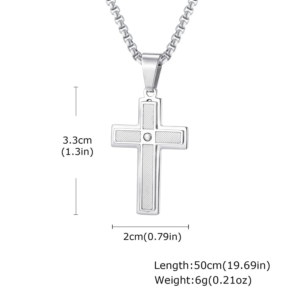 Hip Hop Punk Cross Necklace for Men,Waterproof Stainless Steel Plain Cross Pendant Necklace,Vintage Casual Jewelry Gift