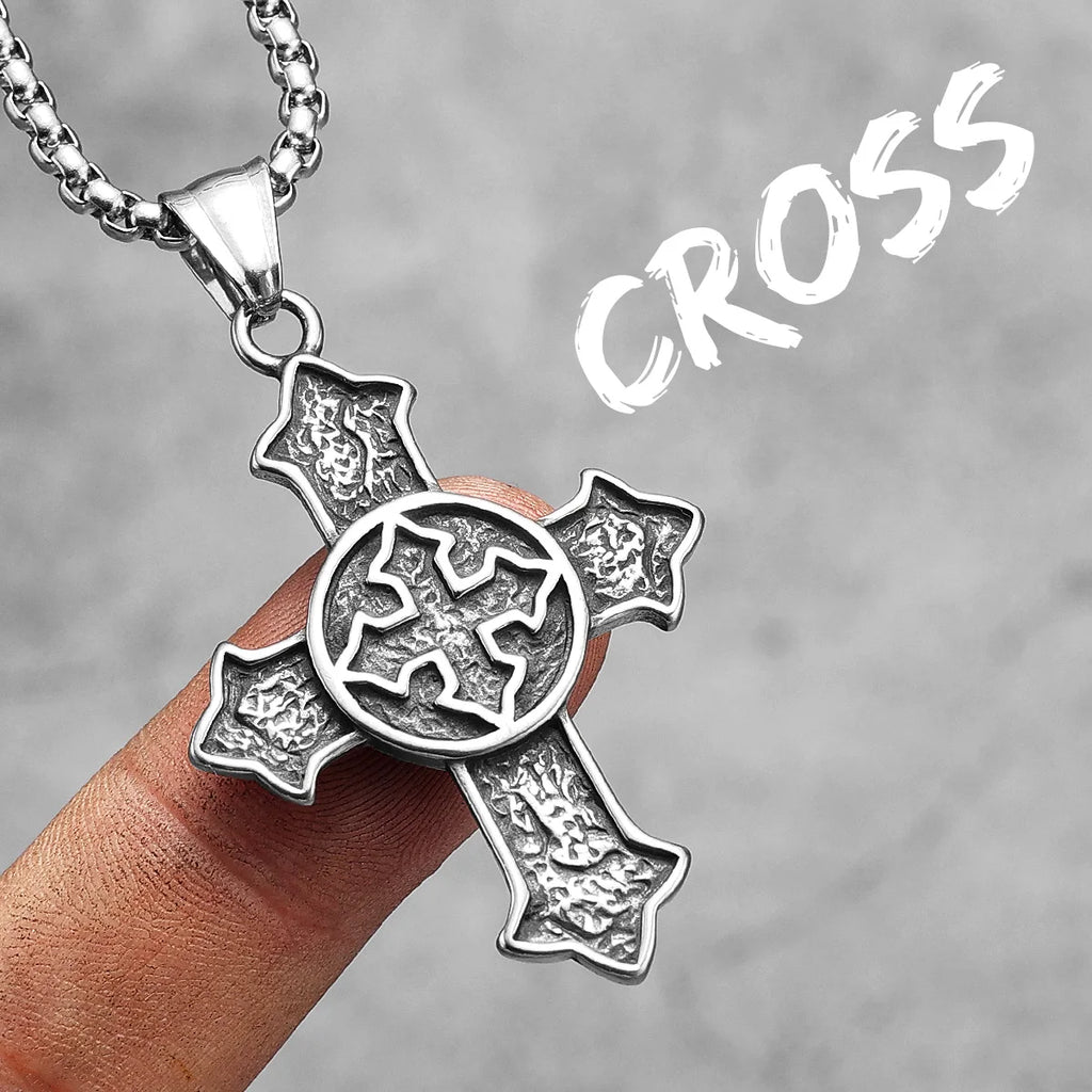 PENDRA Religion Cross Steel Necklace