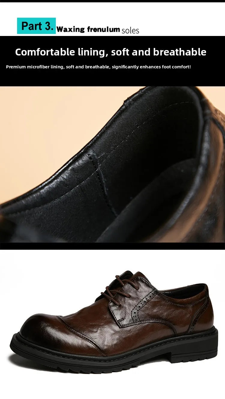 PENDRA Leather Lace Platform Shoes