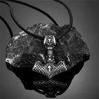 PENDRA Crow Rune Steel Necklace
