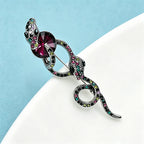 PENDRA Vintage Crystal Snake Brooch