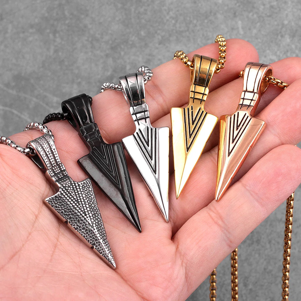 PENDRA Spartan Spearhead Boyfriend Steel Necklace