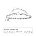 Men's Thin Chain Bracelets,Stainless Steel Silver Color Adjustable Metal Wristband,Classic Hip Hop Trendy Chain Gift