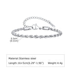 Men's Thin Chain Bracelets,Stainless Steel Silver Color Adjustable Metal Wristband,Classic Hip Hop Trendy Chain Gift
