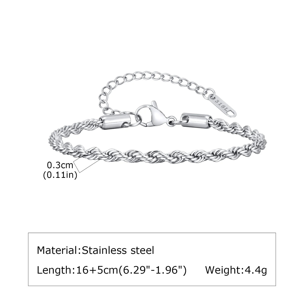 7pcs/set Simple Chain Bracelet for Men Women,Stainless Steel Silver Color Metal Chain Wristband,Jewelry Set Gift for Dad Mom