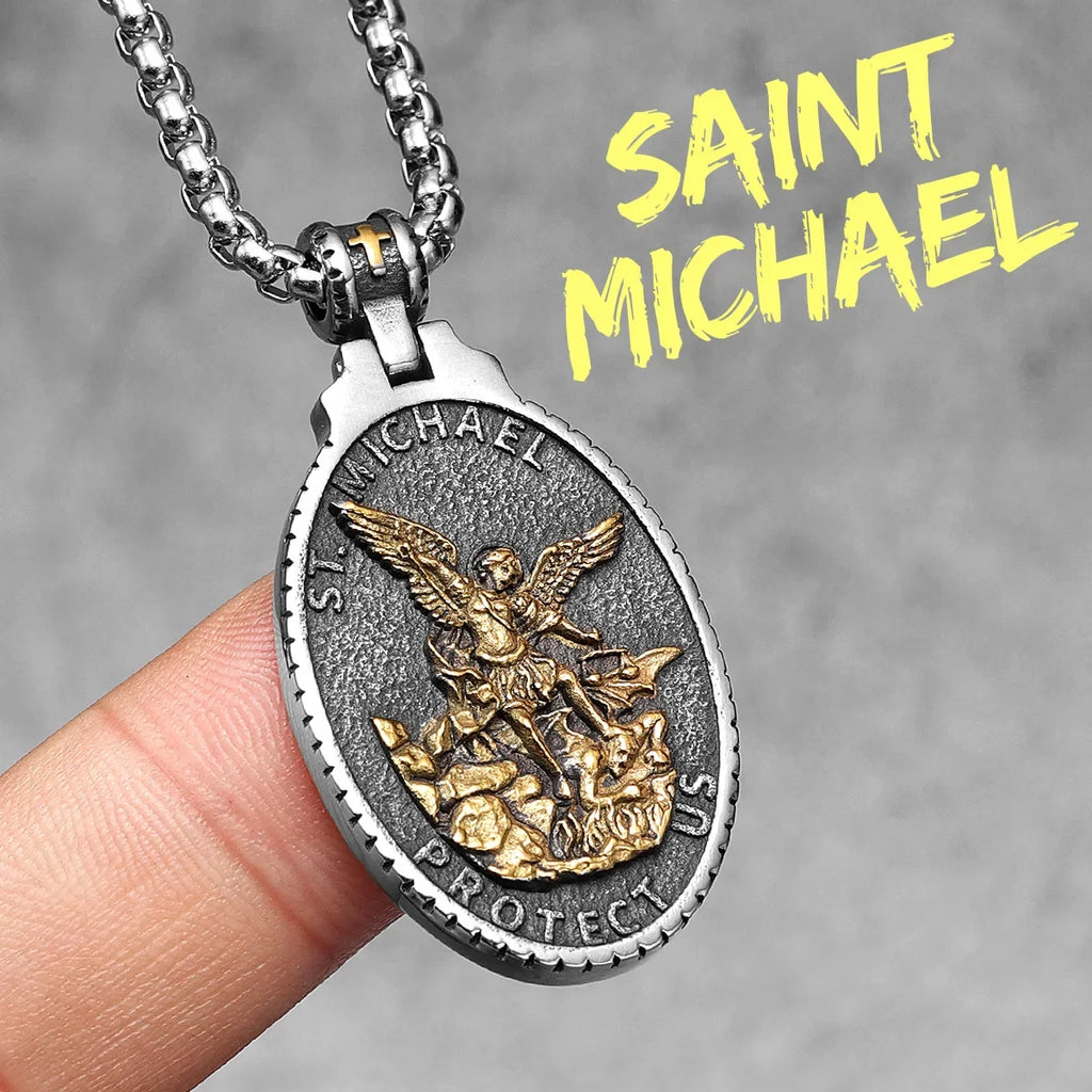 PENDRA Jesus Angel Virgin Steel Necklace