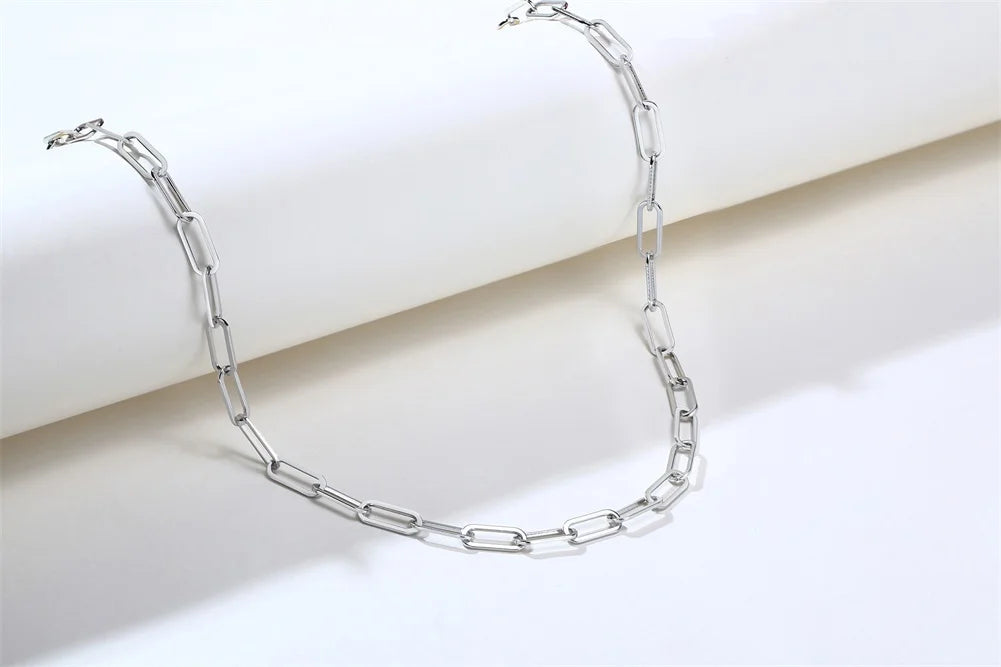 PENDRA Paper Clip Rectangle Pendant Necklace