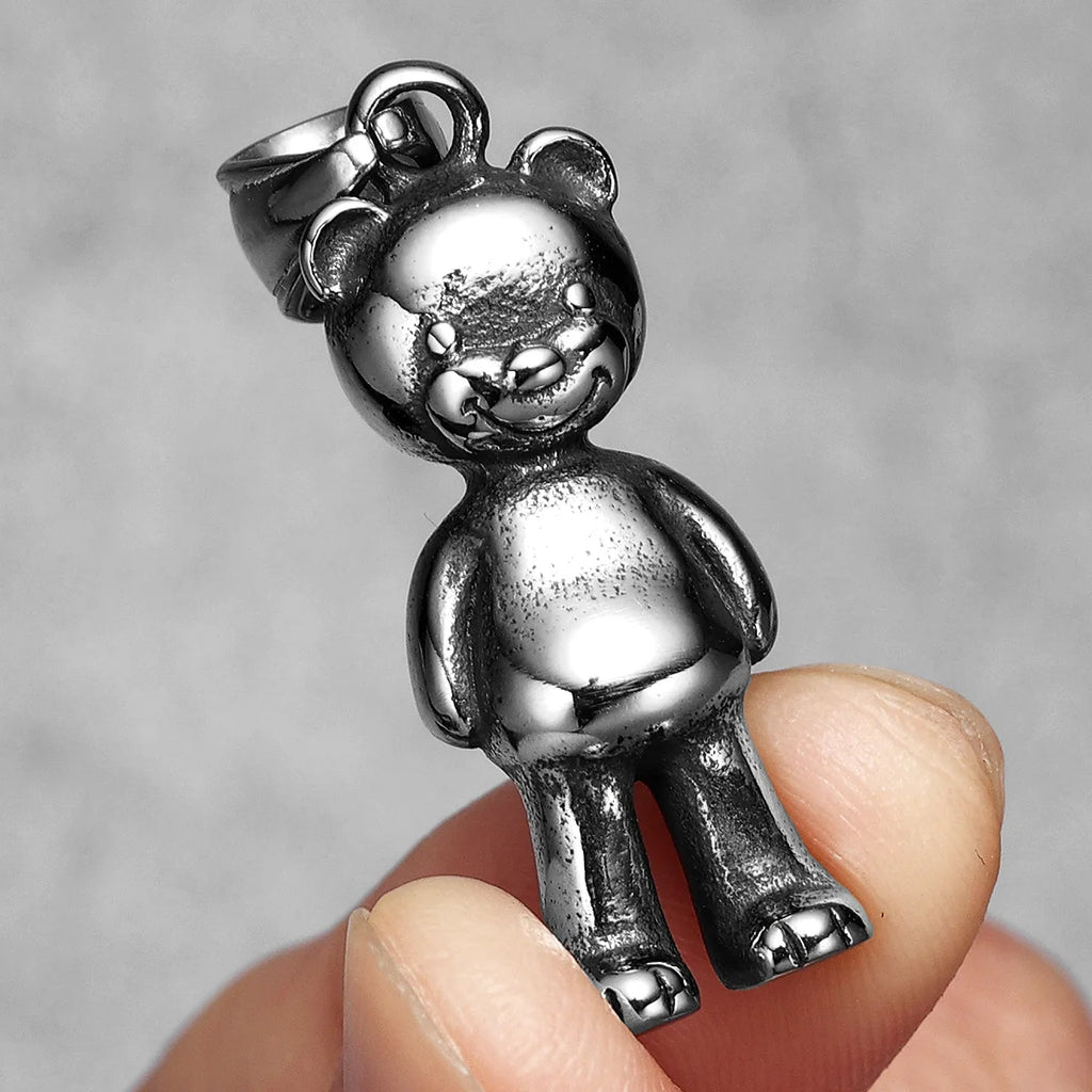PENDRA Teddy Bear Cute Steel Necklace