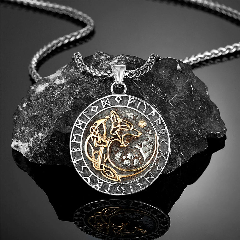 PENDRA Wolf Rune Viking Necklace