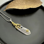 PENDRA Featherprint Stainless Steel Feather Pendant