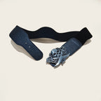 PENDRA Lunaaya Metal Black Metal Buckle Skull Corset Belt