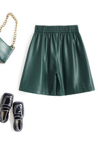 PENDRA Full Leather Wide Leg Shorts