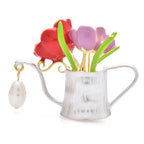 PENDRA Florapot Enamel Flower Watering Pot Brooch