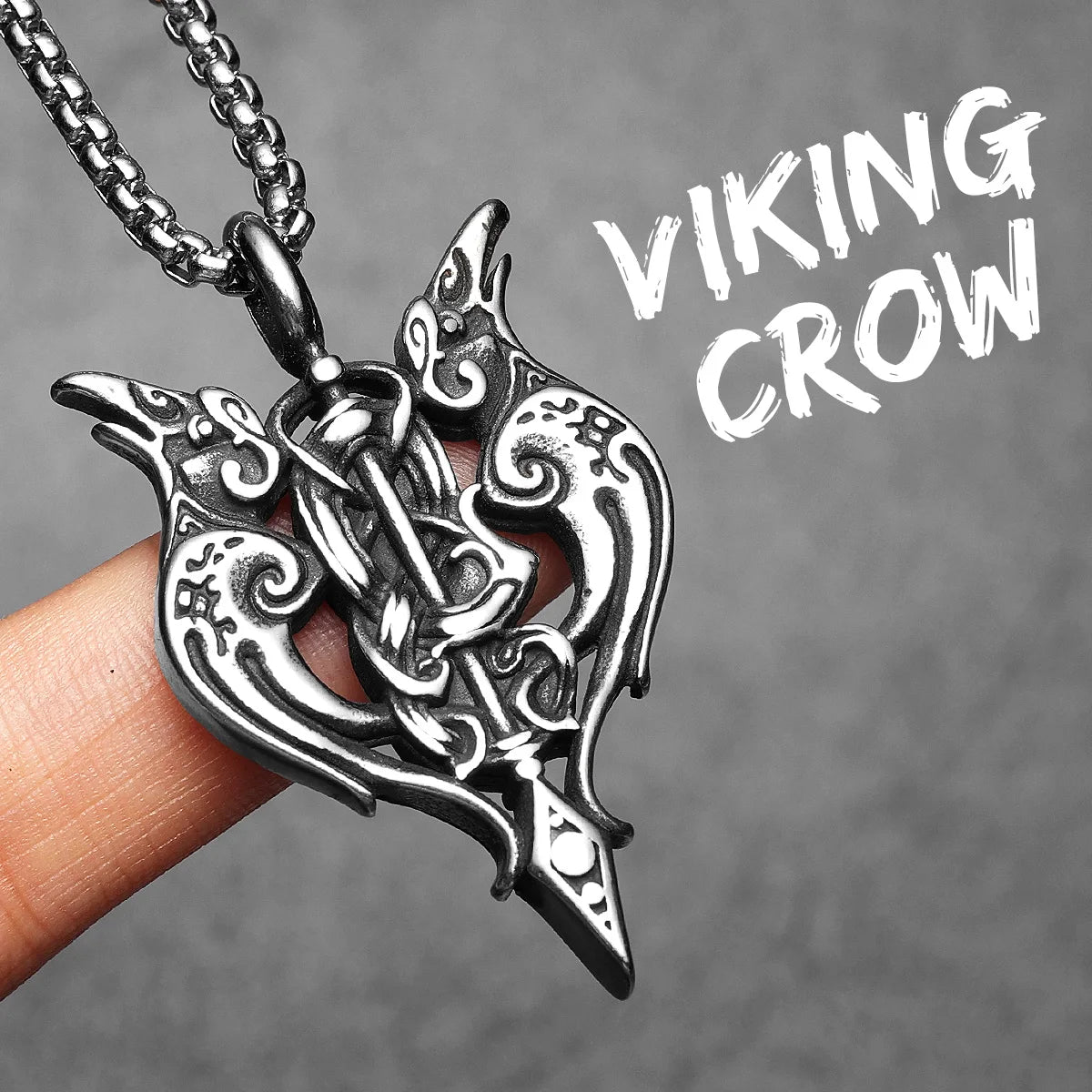 PENDRA Raven Sword Steel Necklace