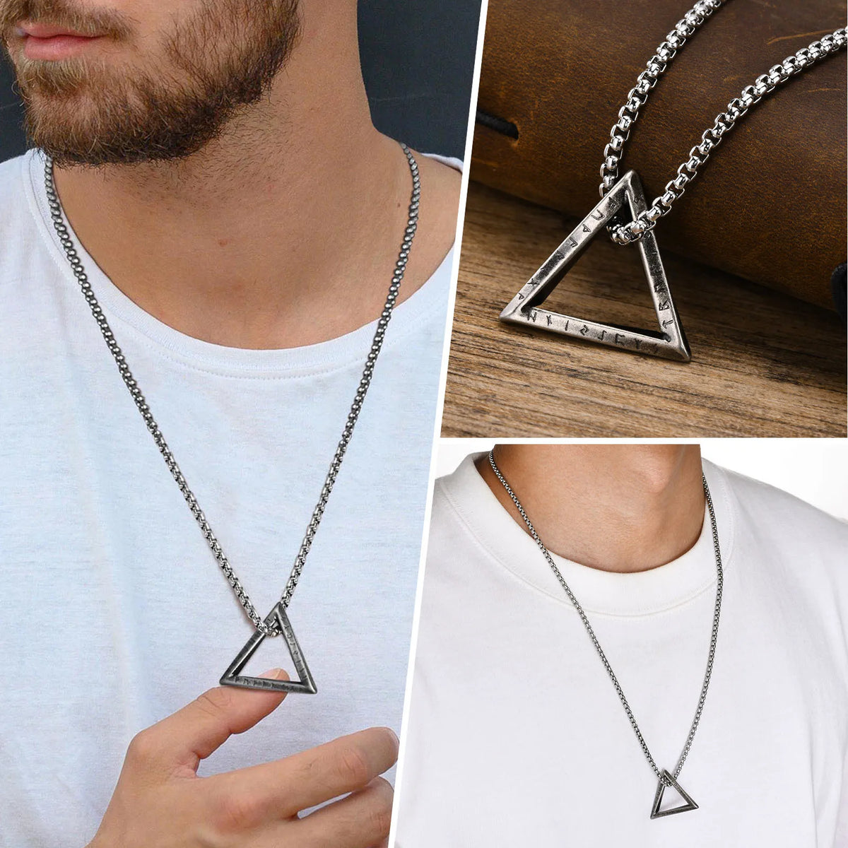 PENDRA Triangle Viking Pendant Necklace