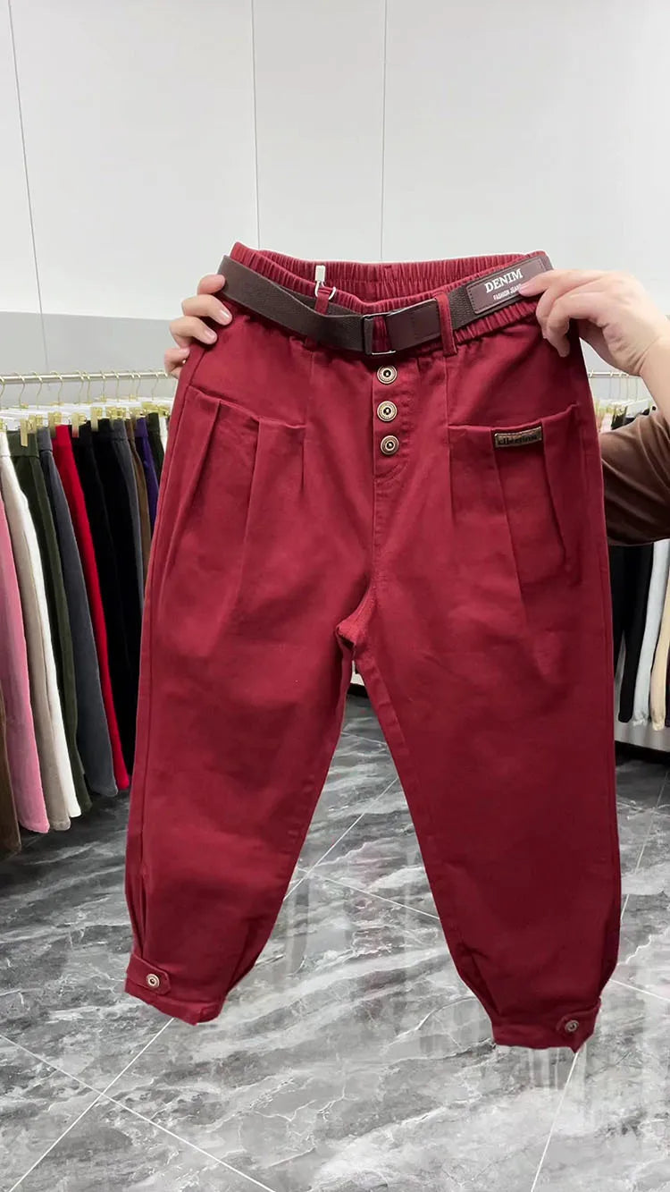 Solid Color Pants Women 2024 New Fashion Spring Autumn Korean Loose Casual Harem Pants Trousers