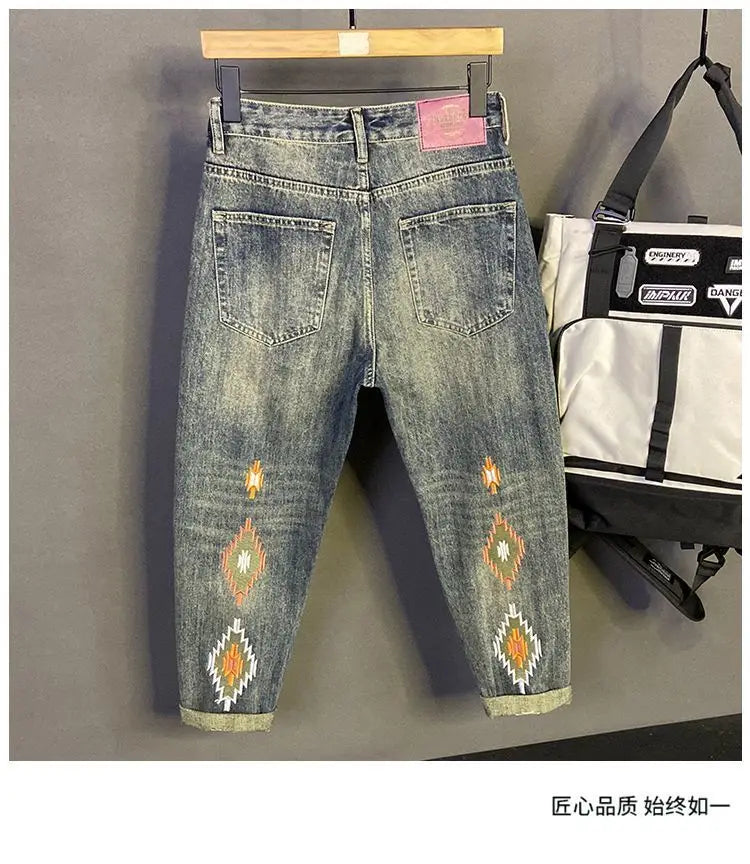 PENDRA Heavy Embroidered Brand Jeans