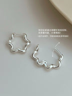 PENDRA Hollow Out Flower Hoop Earrings