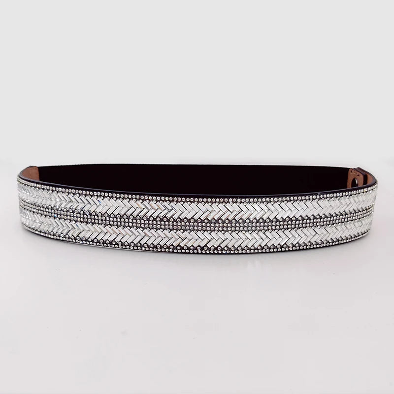 Rhinestone slim waist chain women's full diamond decorative dress accessories wedding dress Corset belt tassel belly dance skirt