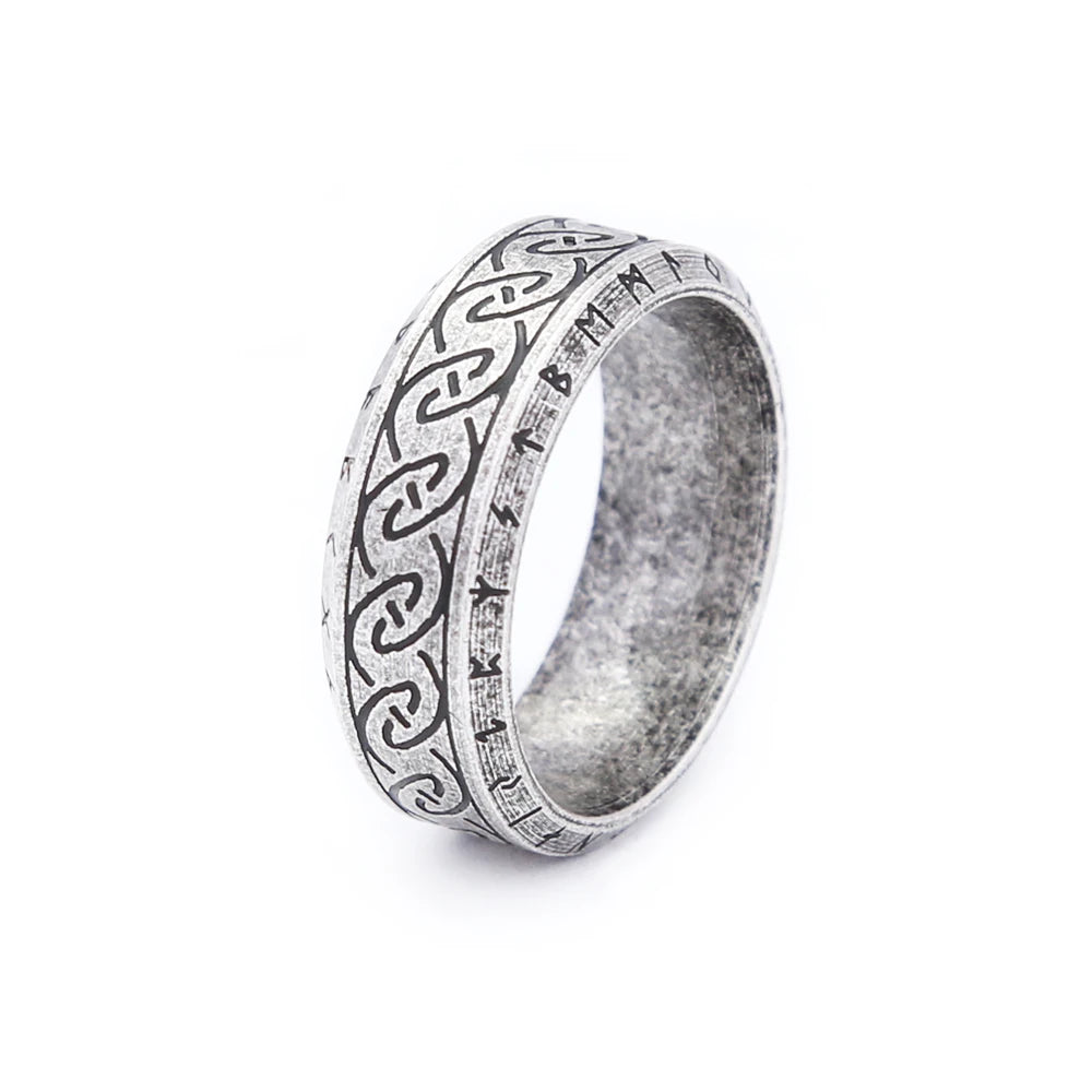 PENDRA Futhark Simple Stainless Steel Rune Ring