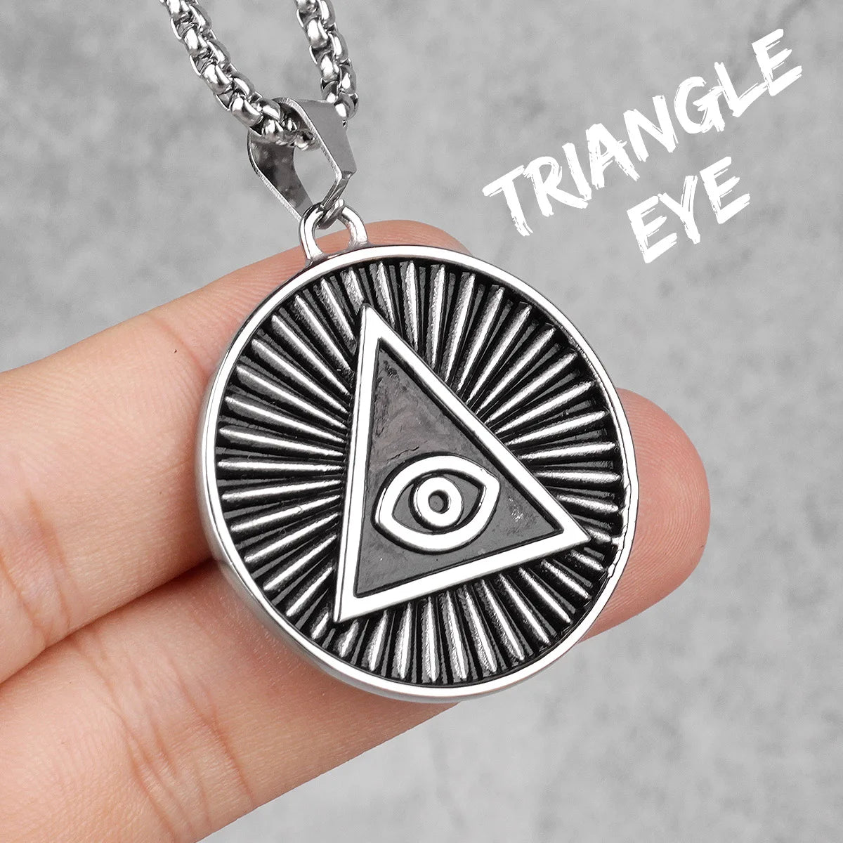 PENDRA God Eye Round Steel Necklace