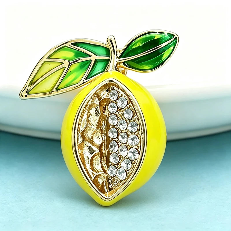 PENDRA Lemonelle Cute Enamel Lemon Brooch