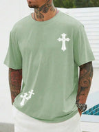 PENDRA Religious Print Cross Short-Sleeve T-Shirt
