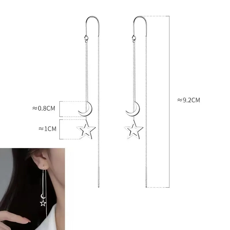 VENTFILLE 925 Stamp Silver Gold Color Star Stud Earrings Women Girl Gift Cute Banquet Asymmetry Jewelry Dropshipping Wholesale