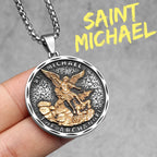 PENDRA Jesus Angel Cross Steel Necklace