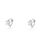 PENDRA Silver Stamp Star Earrings