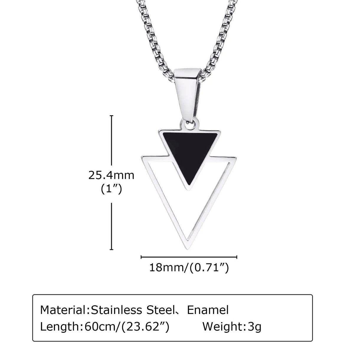 PENDRA Triangle Hollow Geometric Pendant Necklace
