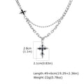 Hip Hop Cross Necklace for Men Boys,Fused Irregular 4-point Star Pendant with Splicing Collar,Cool Trendy Jewelry Gifts
