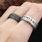 PENDRA Runering Vintage Stainless Steel Viking Rune Ring