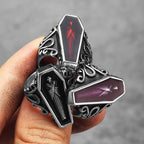 Gothic Mummy Vampire Coffin Men Rings Stainless Steel Retro Punk Rock New In Women Jewelry Fashion Accessories Gift Wholesale