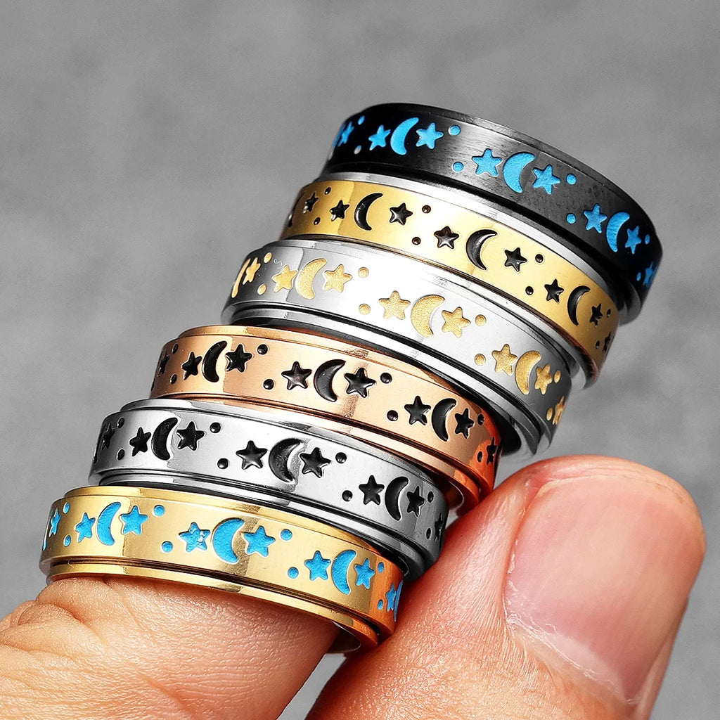 PENDRA Starry Night Stars Steel Ring