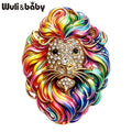 PENDRA Noble Lion Rhinestone Zodiac Brooch