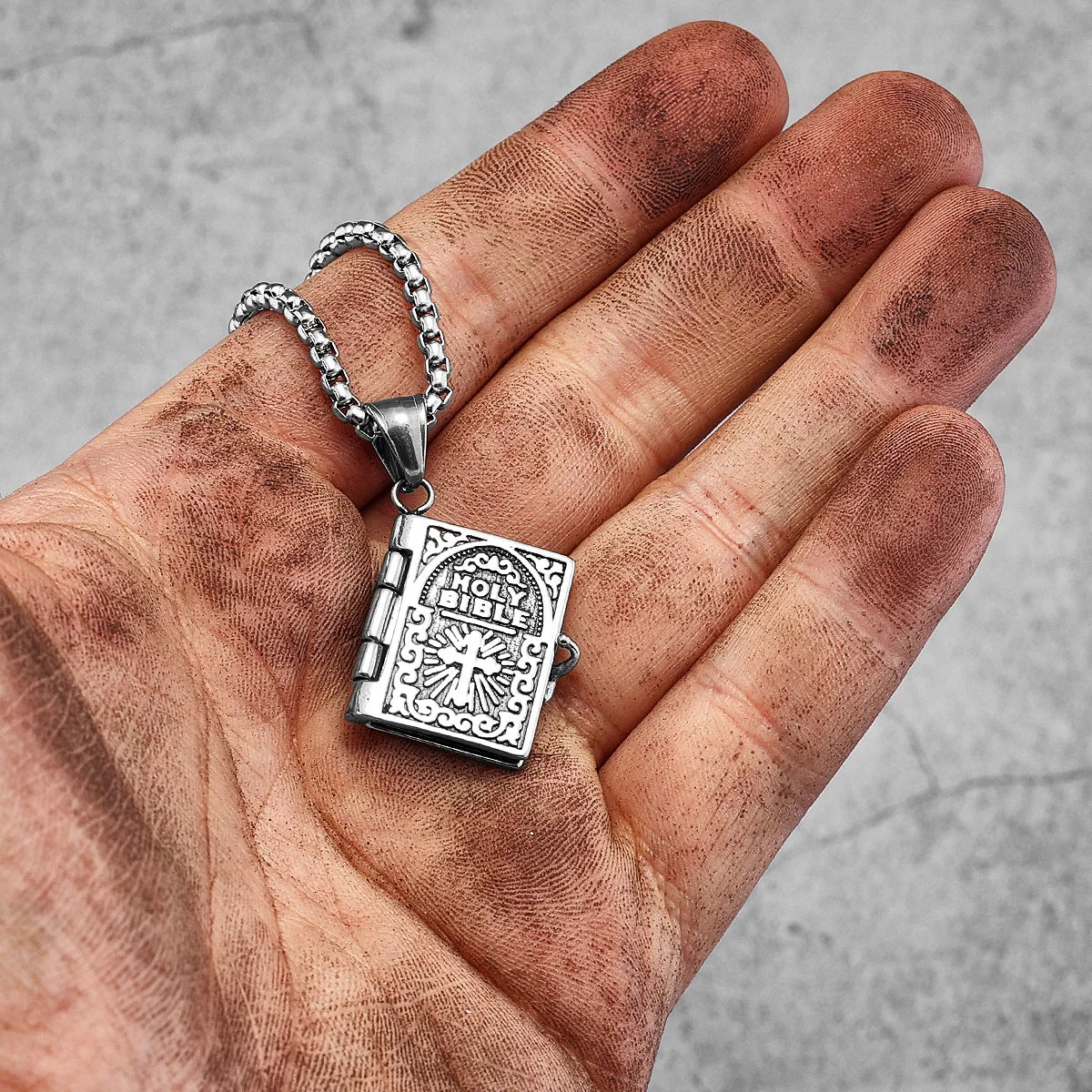 PENDRA Holy Bible Steel Necklace