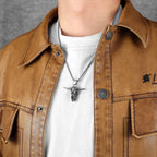 PENDRA Bull OX Skull Steel Necklace