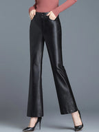 PENDRA Micro Flared Leather Fleece Pants